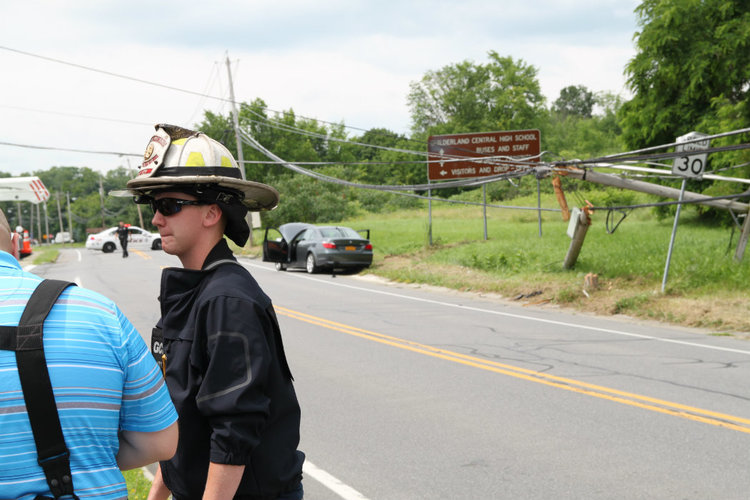 Photos Wires Down in Crash Near Guilderland High The Altamont Enterprise